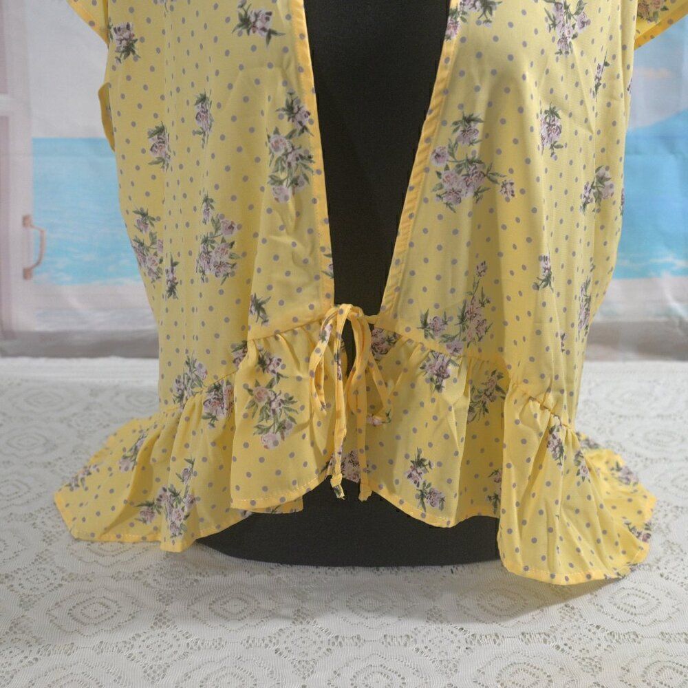 2/$10 Yellow Kimono Jacket MUST BUNDLE FOR 2/$10 PRICE - Picture 2 of 7